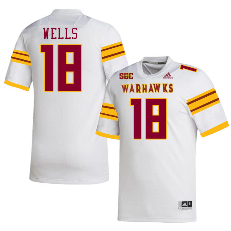 #18 Kevontay Wells Louisiana-Monroe Warhawks College Football Jerseys Stitched-White